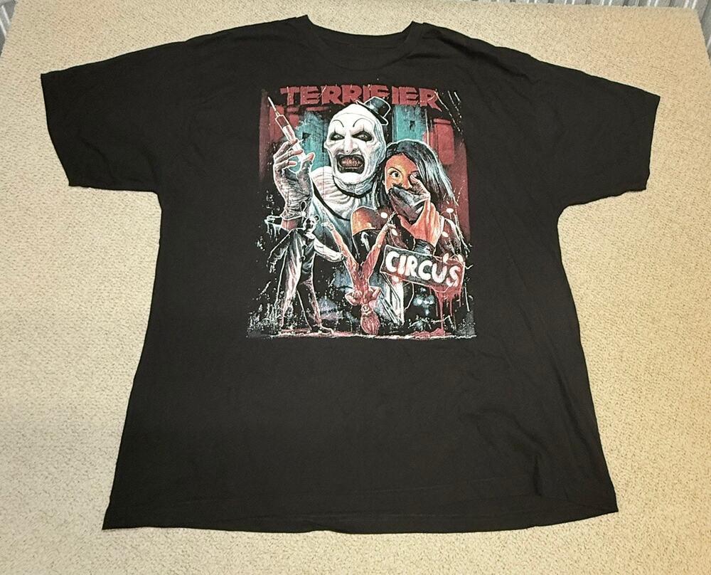 Terrifier Art the Clown Circus Horror Graphic T-Shirt Black